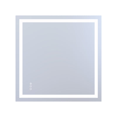 SUMERAIN moderne LED badeværelsesspejl til væg, 36 x 36 tommer baggrunds- + forgrundsbelyst trinløst dæmpbart oplyst spejl med anti-dug, 3 farvetilstande, hukommelsesfunktion & hærdet glas, nem at installere