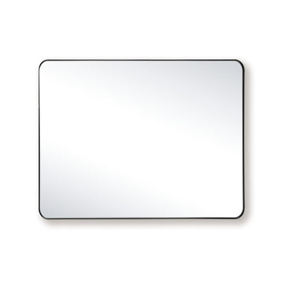 SUMERAIN Sort badeværelsesspejl til væg, 28x36 tommer hærdet glas aluminiumsramme vaskespejl, ideelt over dobbeltsæbe med vandret eller lodret monteringsmulighed