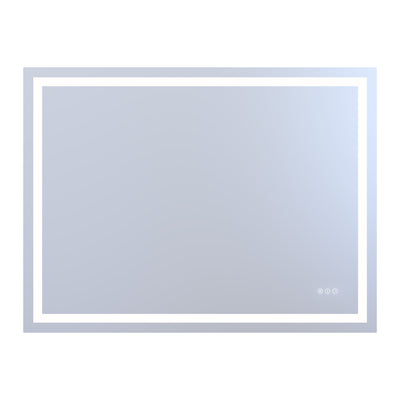 Sumerain 48" x 36" stort smart LED badeværelsesspejl — bag- og forbelyst smart sminkspejl, dugfri, trinløs dæmpbar, 3 farvetilstande, hukommelsesfunktion, hærdet glas