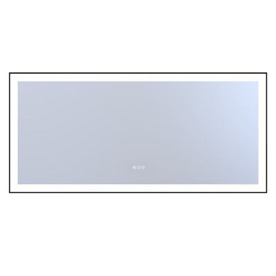 Sumerain 60"x28" stort LED badeværelsesspejl med lys, for- og bagbelyst dæmpbart dugfrit sminkspejl med hukommelsesfunktion, 3 farvetemperatur oplyst vægspejl med hærdet glas