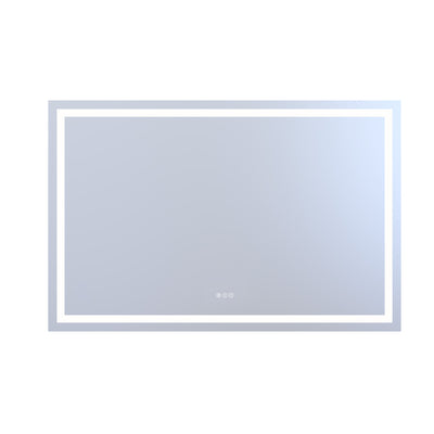 SUMERAIN moderne LED badeværelsesspejl til væg, 55 x 36 tommer hærdet glas smart oplyst badeværelsesspejl med dugfri, dæmpbar lysstyrke, 3 farvetemperaturer, lysere LED sminkspejl