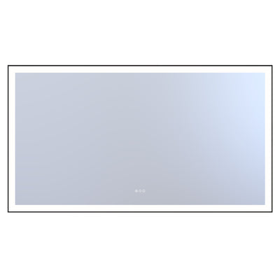Sumerain 72 x 40 tommer LED badeværelsesspejl med lys, sort aluminiumsramme for- og bagbelyst stort vægspejl, dugfri, trinløs dæmpbar 3-farvet belysning, hukommelsesfunktion, hærdet glas