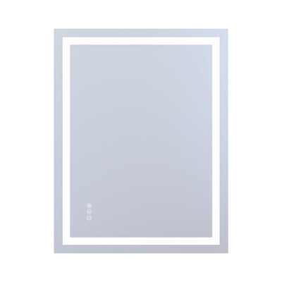 SUMERAIN LED badeværelsesspejl med forgrunds- og baggrundsbelysning, 28 x 36 tommer 3 farver dæmpbart smart oplyst badeværelsesspejl til væg, anti-dug, hukommelsesfunktion, hærdet glas, ETL certificeret