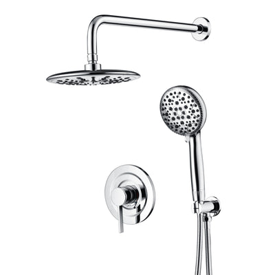 sumerain Brusesystem med filtreret håndbruser til hårdt vand, højtryks 9" regnbruser med flere spraytilstande, kromfinish