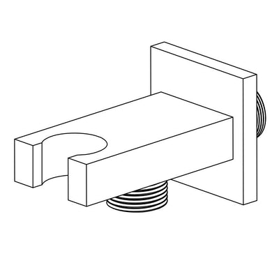 Væghængt forsyningsbøjning med håndbruserholder og 1/2" tilslutning, kromfinish Sumerain 3218015-C