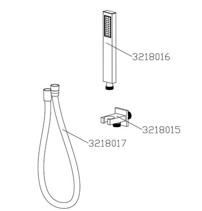 S3218NI børstet nikkel brusearmatur sæt (inkluderer håndbruser, beslag, slange)